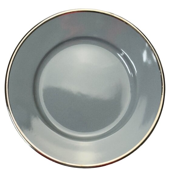 Vintage Walküre Porcelain Appetizer Dessert Bread Plate Silver Trim Light Gray - Picture 6 of 7